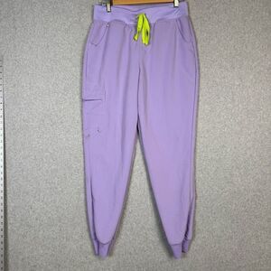 Figs Technical Collection Women's Medium Purple Scrub Bottoms Pants Joggers Nurs